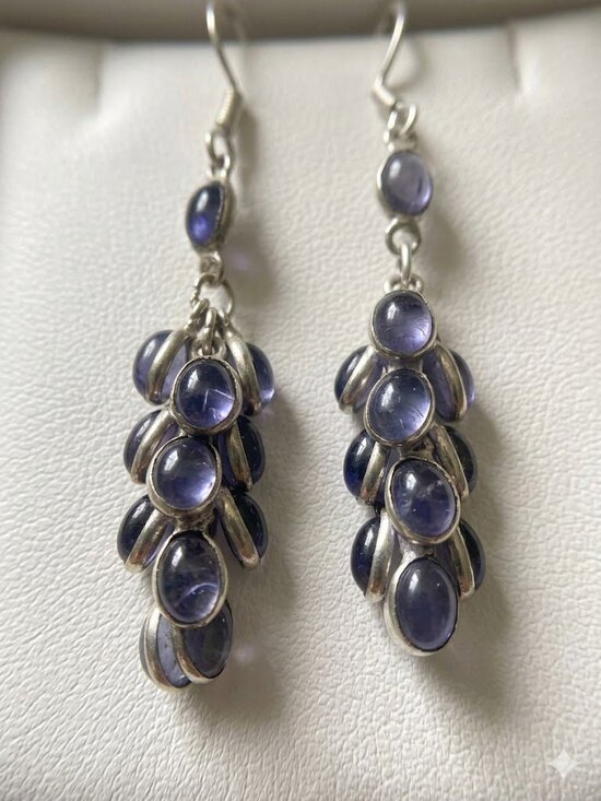 Jewelry - silver tone grape 🍇 like cluster earrings